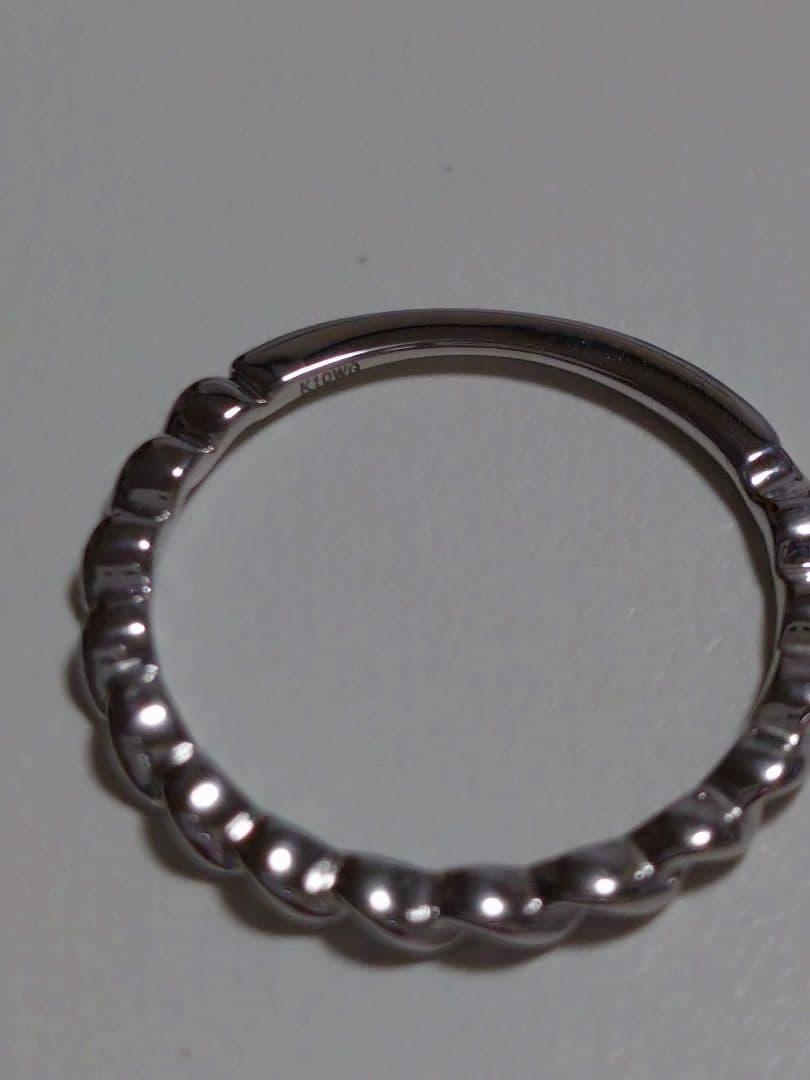 k10WG ホワイトゴールド ツイスト リング 14.5号 10金 約2g