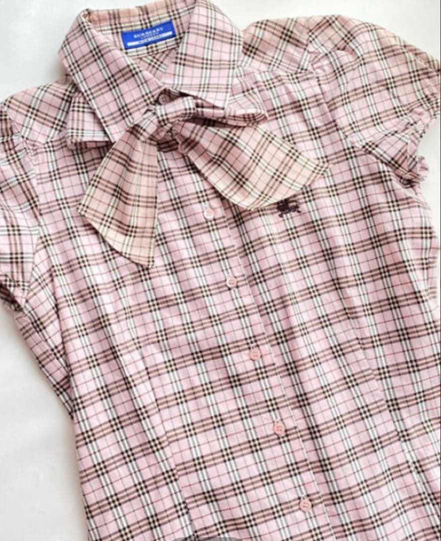 最終値下げ★美品★バーバリーブルーレーベル 半袖ブラウス ❤︎リボン付き❤︎