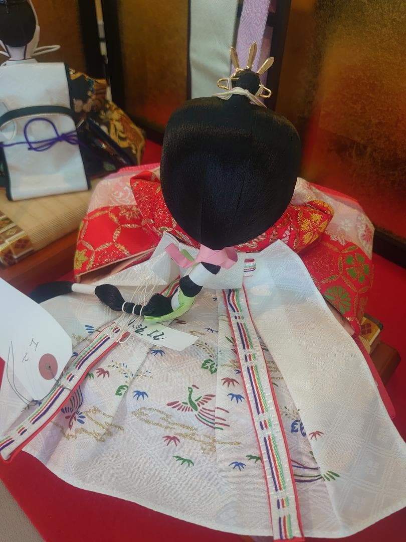 ●新品●　おひなさまフルセット　さくら柄金襴衣装と金屏風