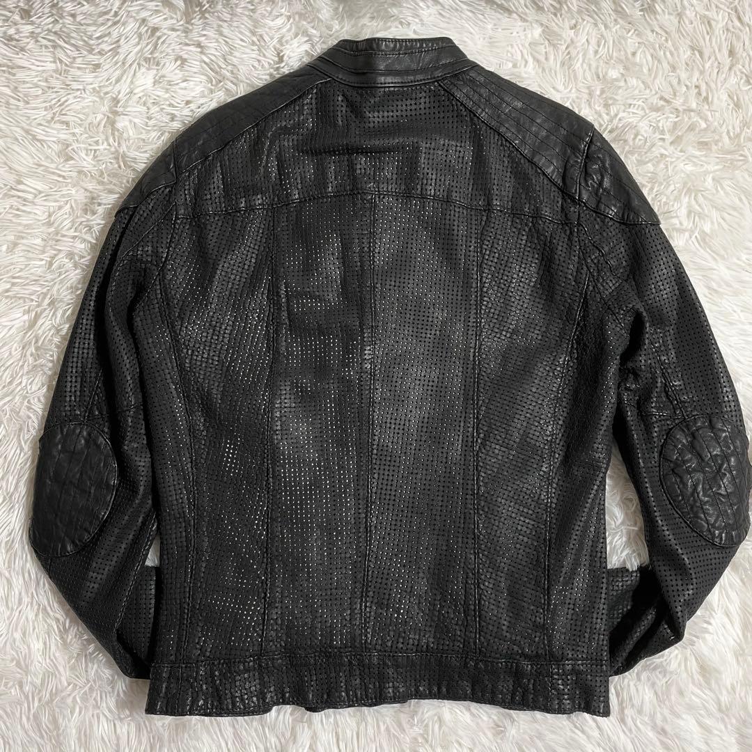 イタリア製 WLG ジョルジオブラッド レザージャケット パンチング
