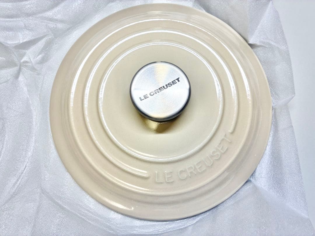 LE CREUSET ル・クルーゼ ココットロン20cm クリーム 取手シルバー