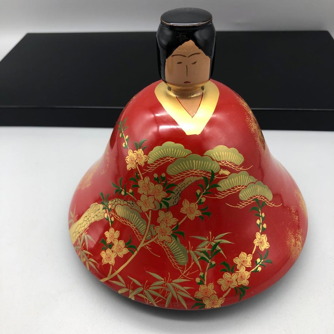 希少雛人形伝統工芸漆器木製金彩花柄着物漆塗りひなまつり飾りアンティークお雛様