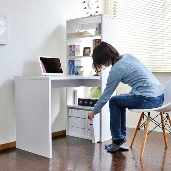 【新品・送料無料】パソコンデスク 書棚付き 105幅 ホワイト L字型