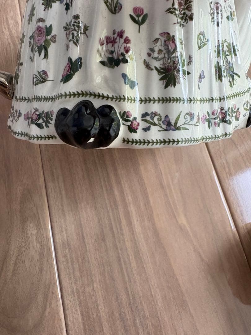 アンティーク花柄陶器ティーポット