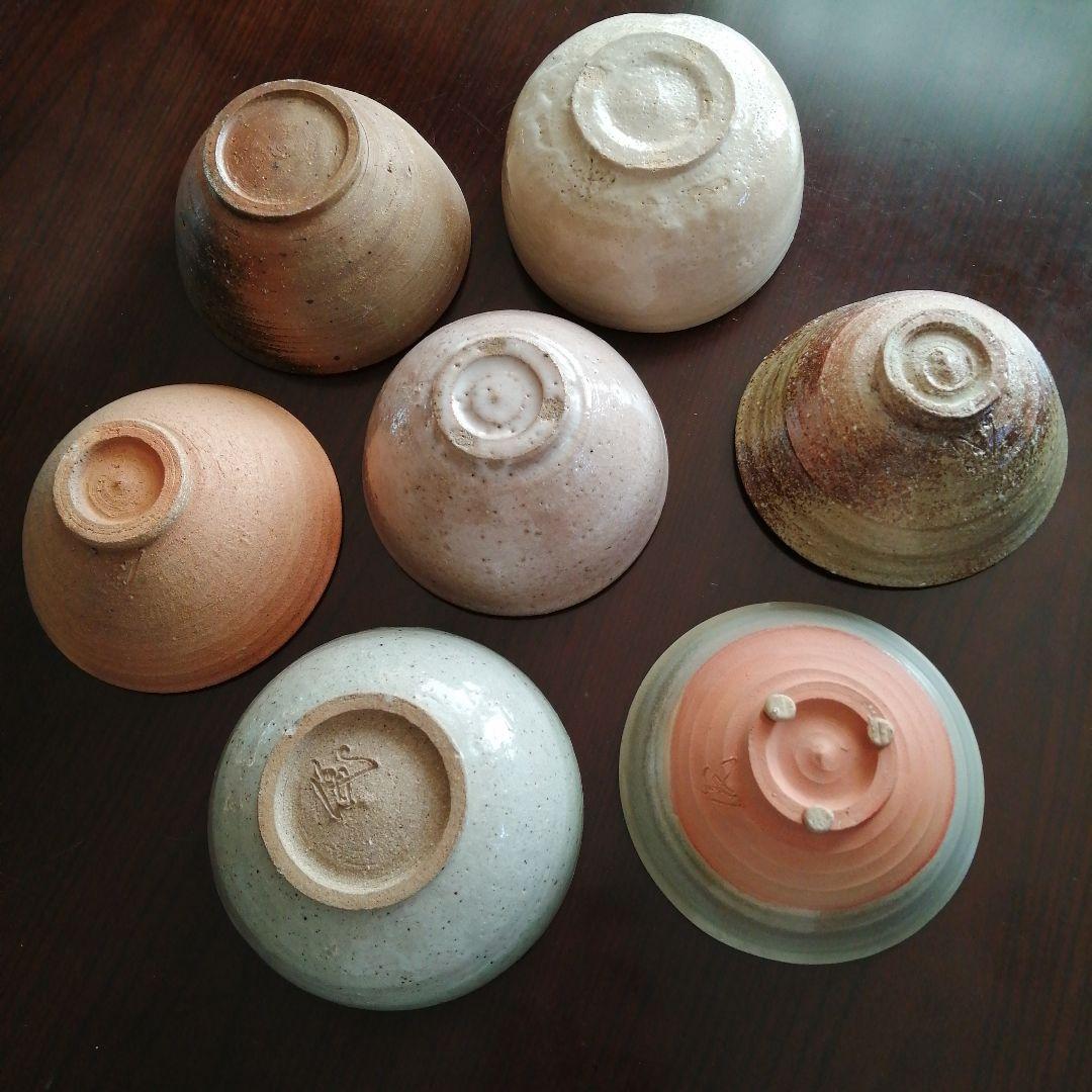 常滑焼　自然釉灰釉中鉢　7客　16～17cm