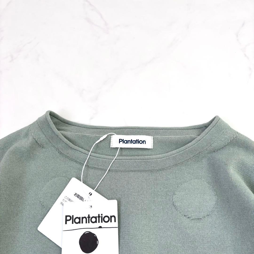 【未使用タグ付き】プランテーション デコドットニット くすみカラー