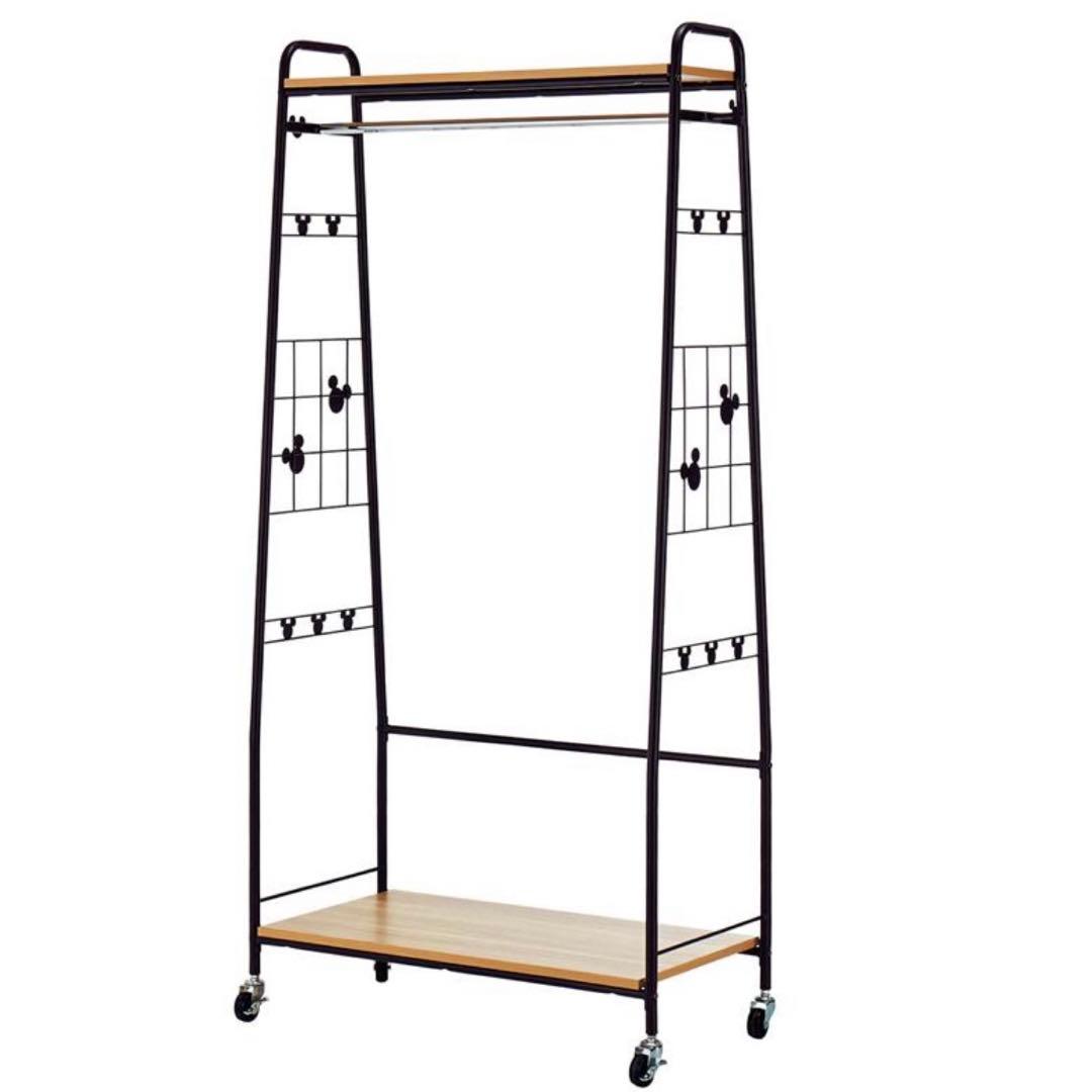 ベルメゾン　ディズニー　ミッキーモチーフ　ラック　フック付き　収納　ホワイト