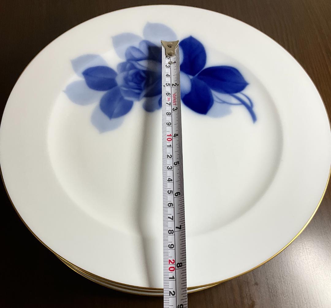 大倉陶器　ブルーローズ　お皿プレート26㎝ 8枚セット（美品）