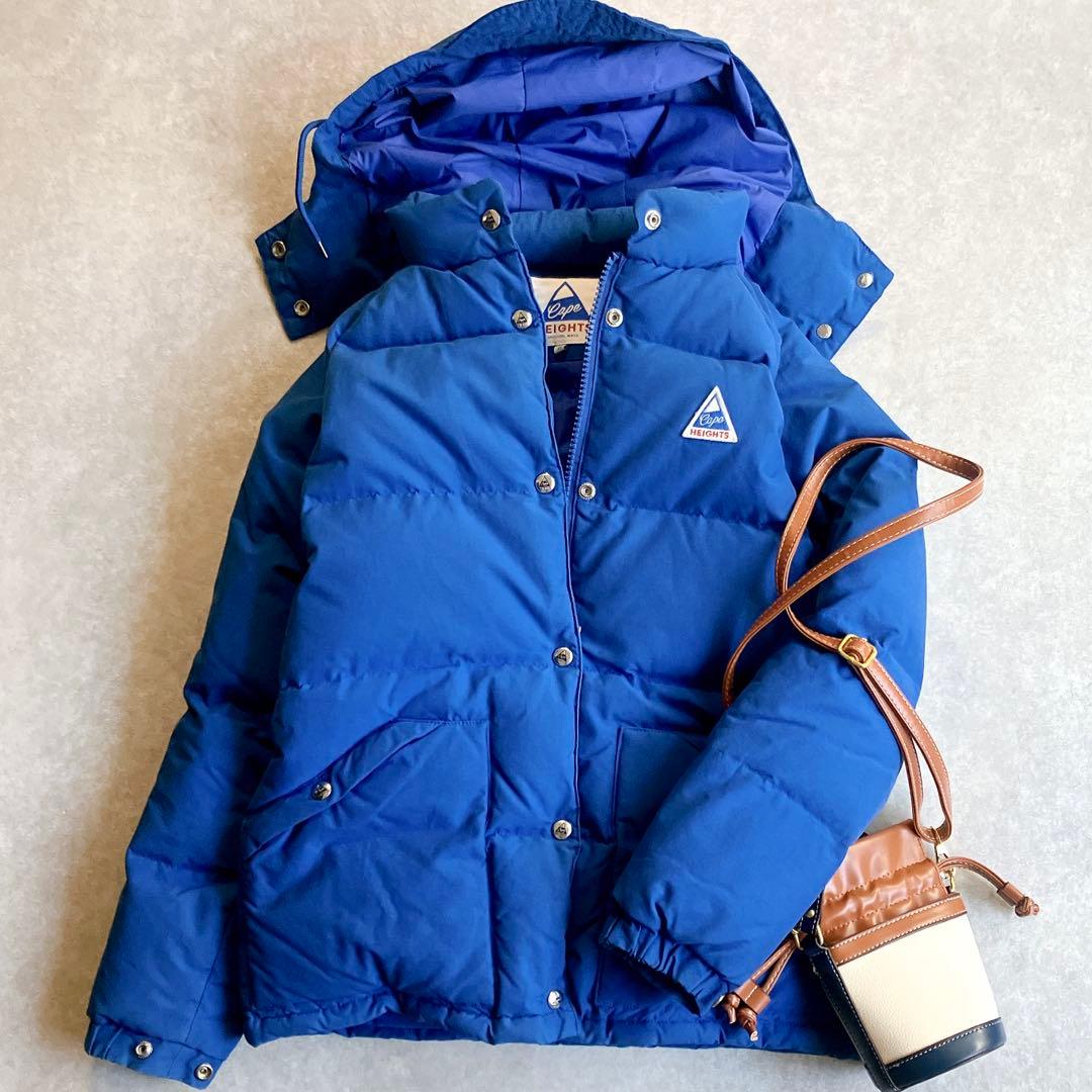 美品 ケープハイツ 高機能60/40ナイロンダウンジャケット 2way ブルー