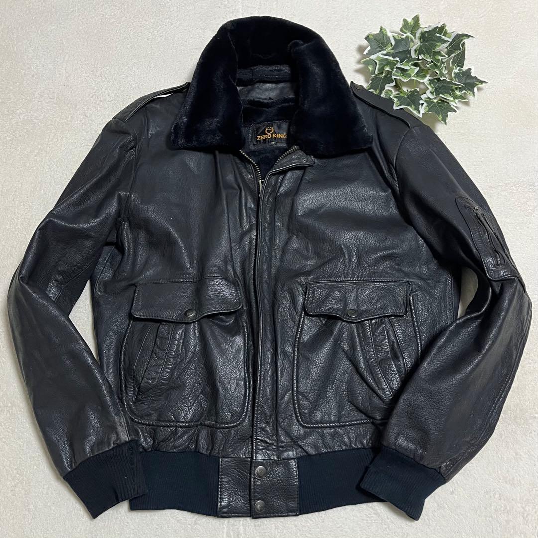G-1 フライトジャケット　レザー　70s ビンテージ　　着脱可能ライナー付き