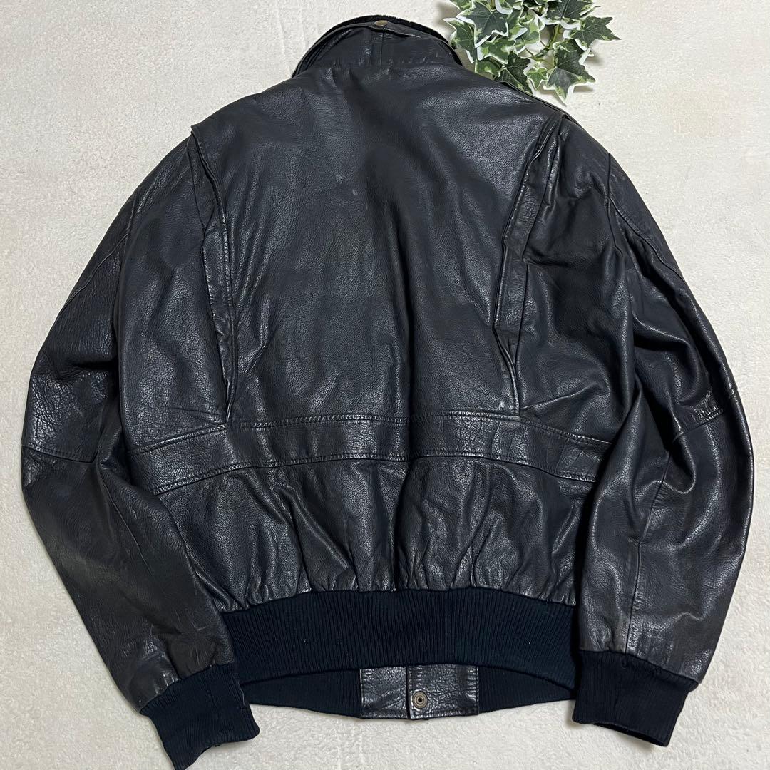 G-1 フライトジャケット　レザー　70s ビンテージ　　着脱可能ライナー付き