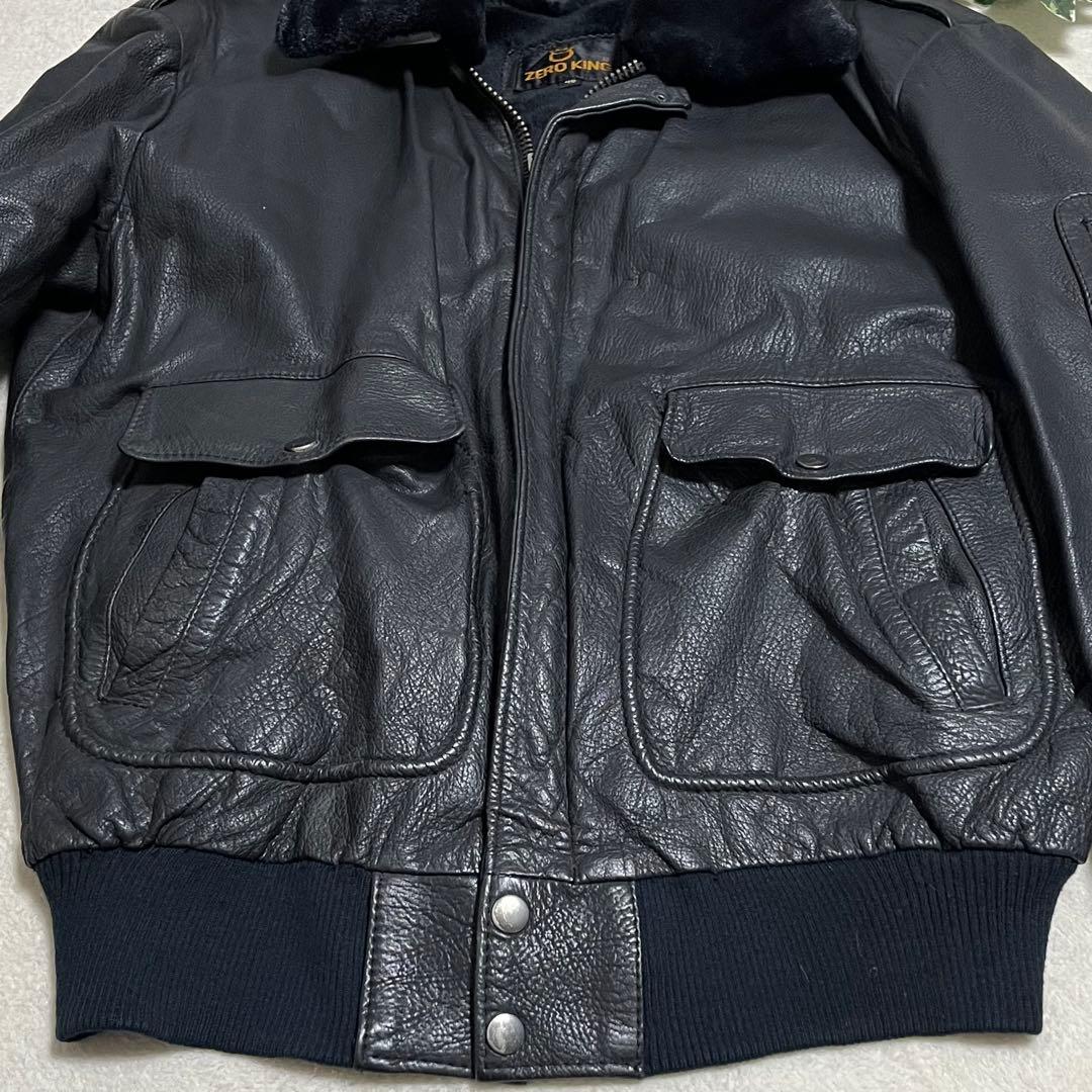 G-1 フライトジャケット　レザー　70s ビンテージ　　着脱可能ライナー付き