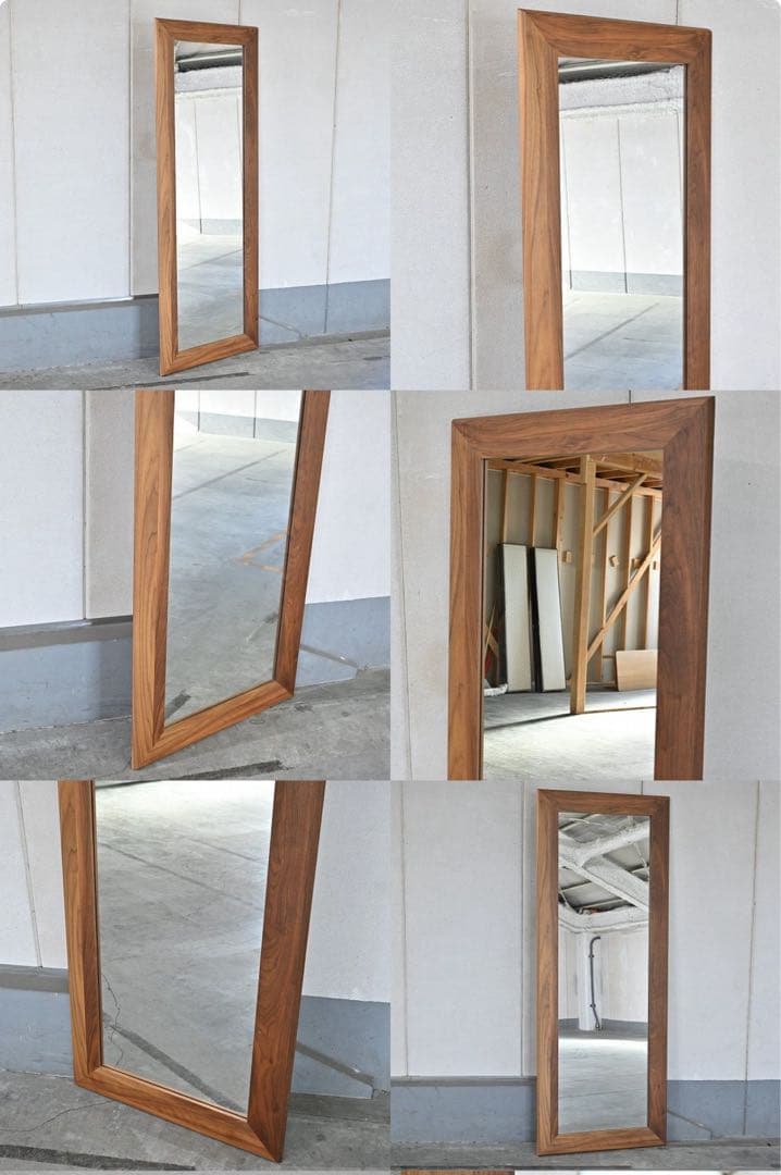 北欧スタイル 全身鏡 ウォールナット無垢材 ナチュラル 姿見 ミラー 玄関 寝室
