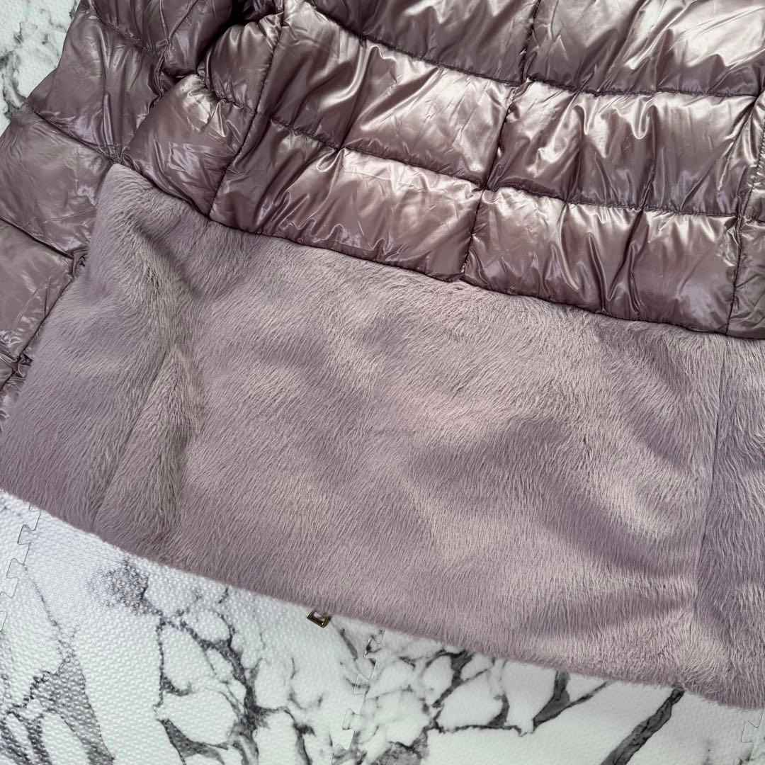 ヘルノ　ハイブリッドダウンジャケット　エコファー　スタンドカラー　コンビ　切替