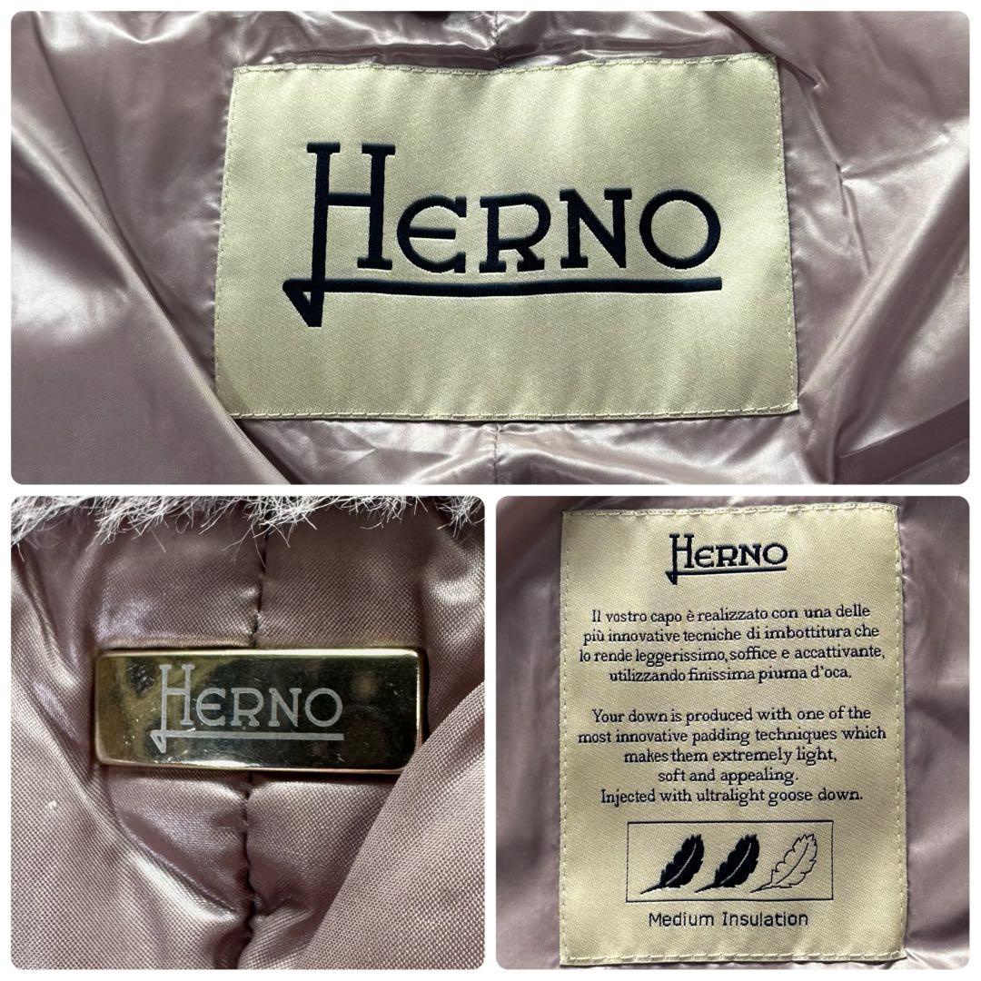 ヘルノ　ハイブリッドダウンジャケット　エコファー　スタンドカラー　コンビ　切替