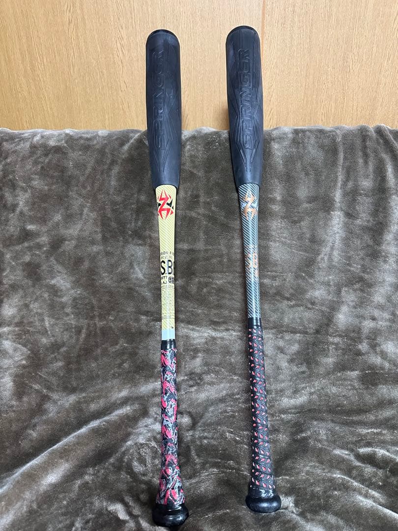 値下不可【中古】ZETT スプリンガー　一般軟式用バット84、85cm２本セット