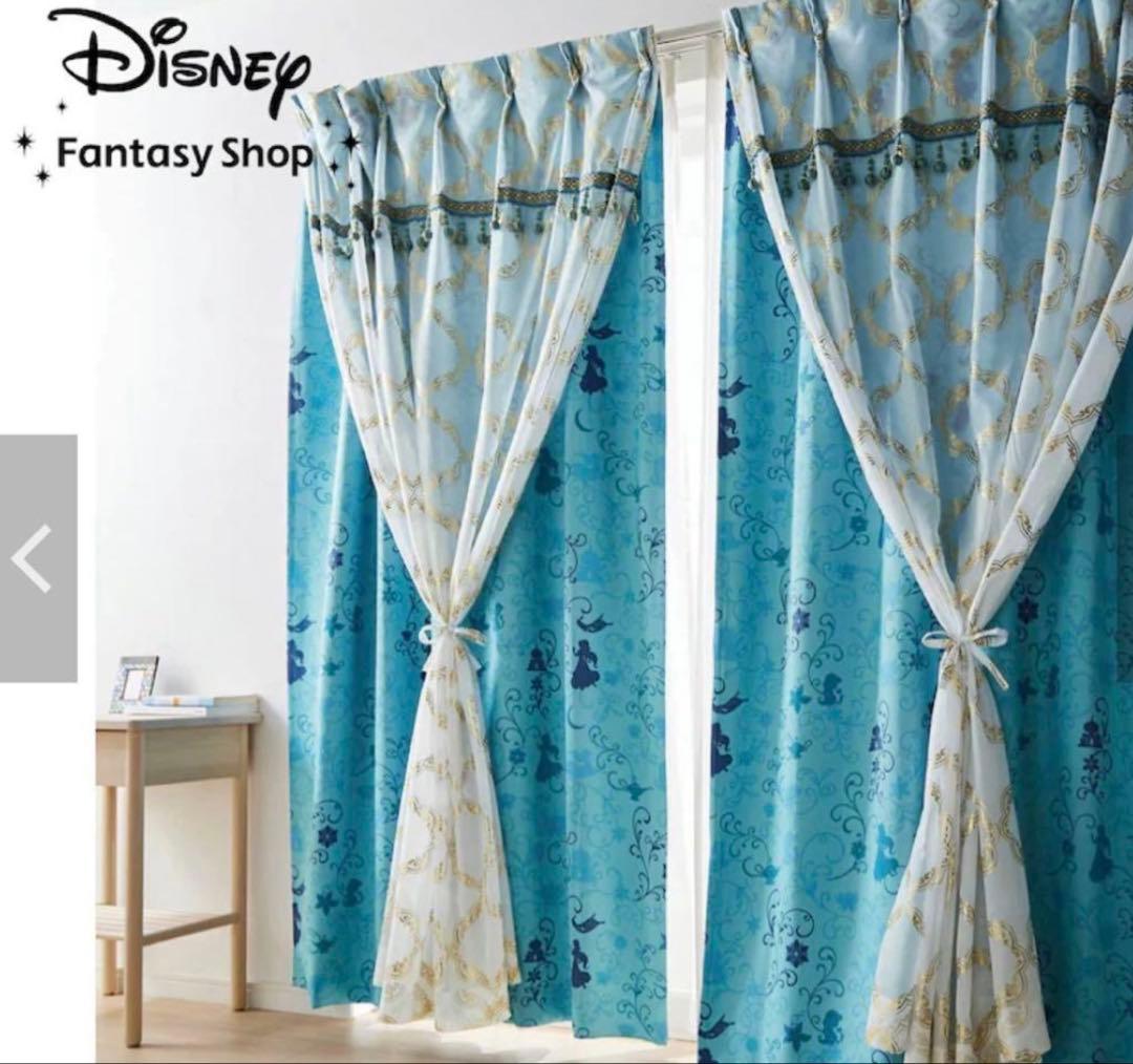 ディズニー　ジャスミン　カーテン千趣会ベルメゾン100cmx200cm２枚組