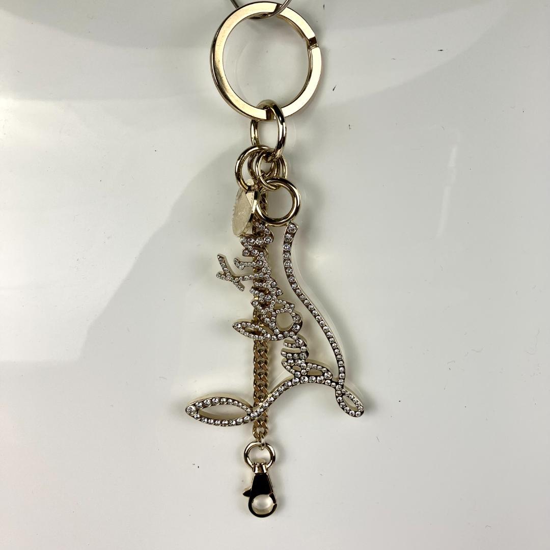 希少 極美品 Christian Louboutin キーリング ロゴチャーム