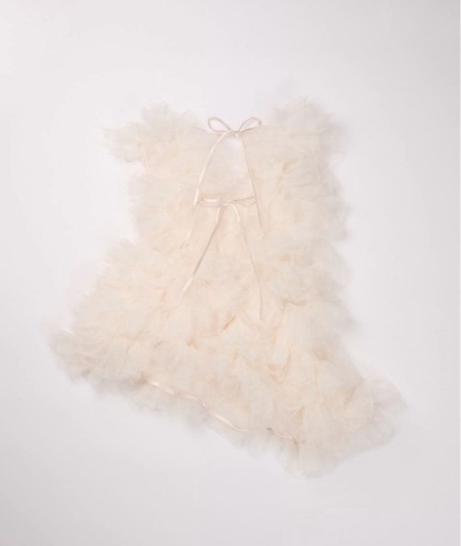 notre emor ブラウス asymmetry tulle tops