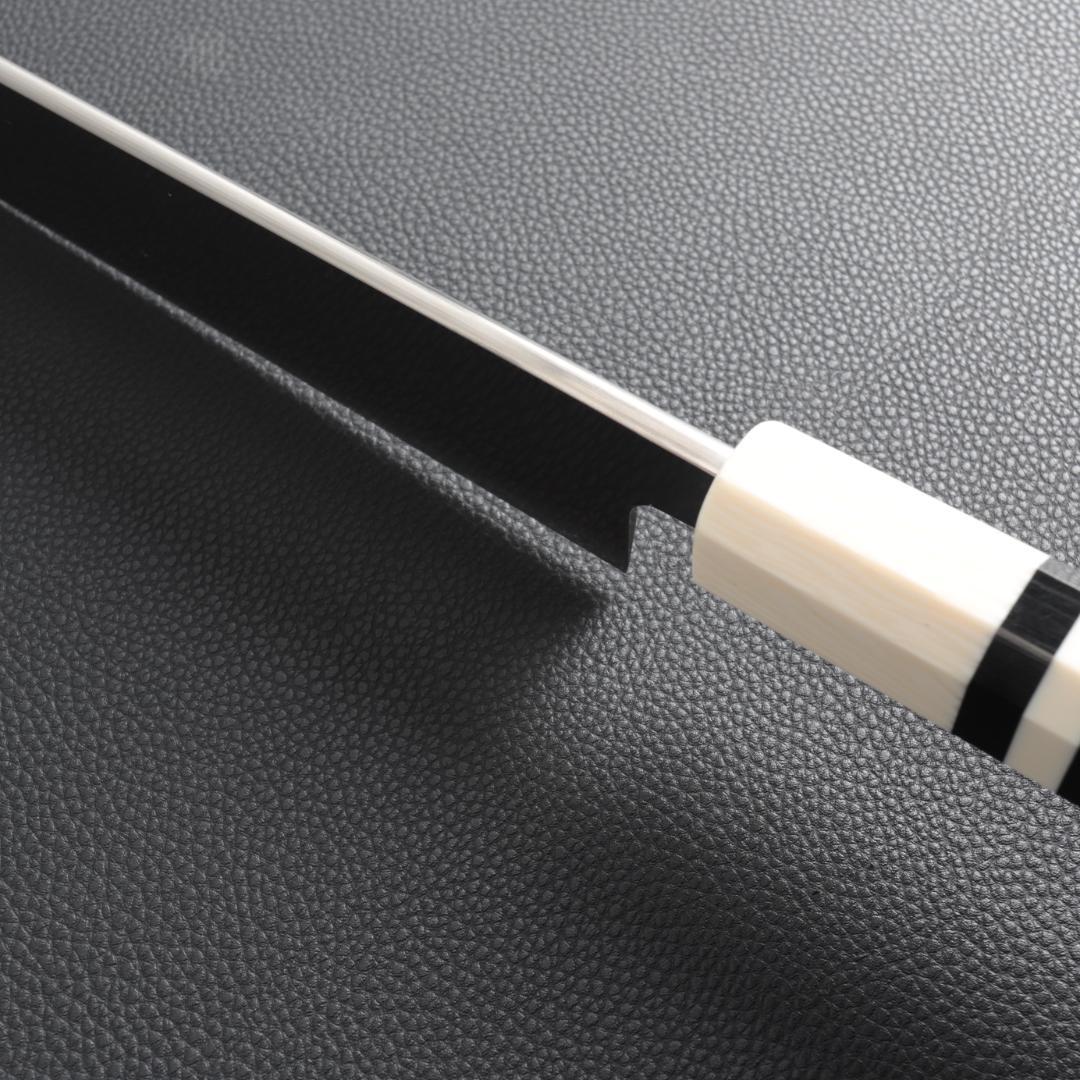 9841 切付柳刃包丁 尺一 刃は究極の切れ味 刺身包丁 人工象牙黒三本巻八角柄