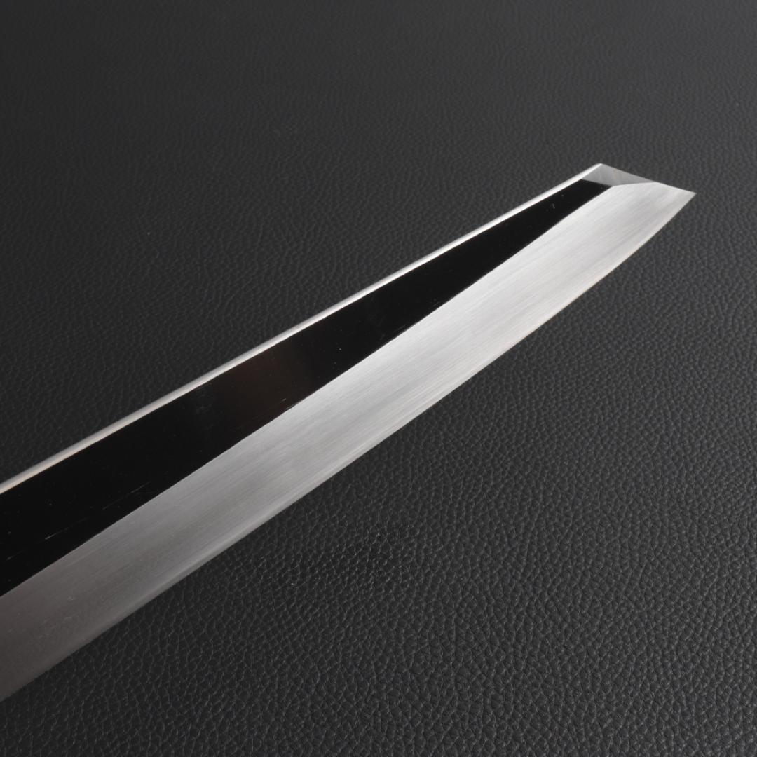 9841 切付柳刃包丁 尺一 刃は究極の切れ味 刺身包丁 人工象牙黒三本巻八角柄