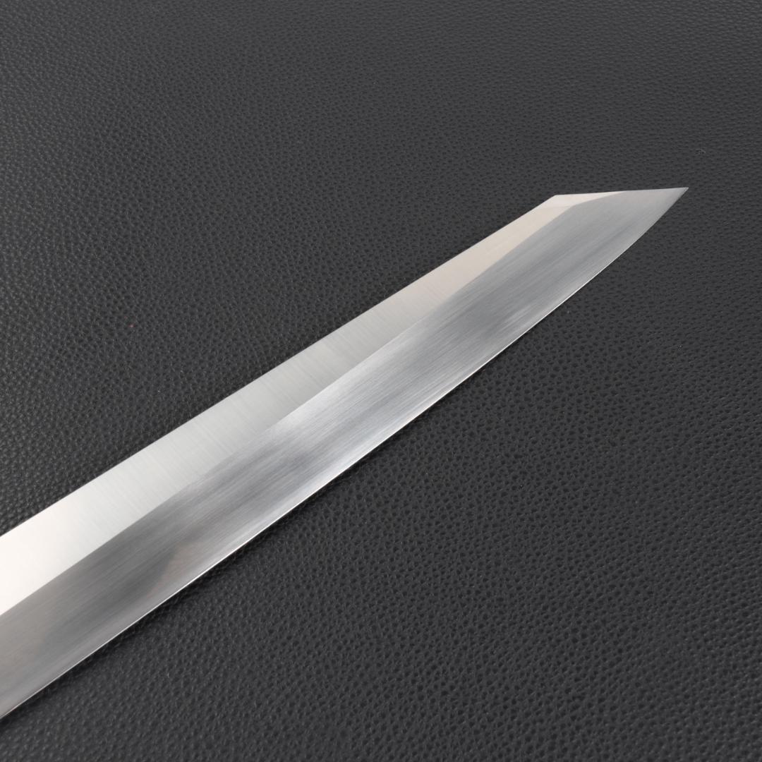 9841 切付柳刃包丁 尺一 刃は究極の切れ味 刺身包丁 人工象牙黒三本巻八角柄