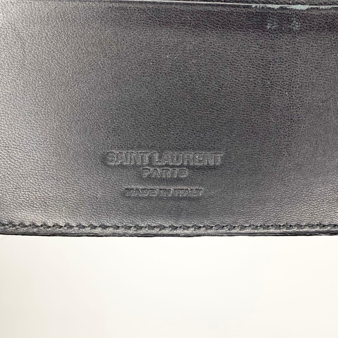 ✨希少✨SAINT LAURENT マネークリップ　クロコ　レザー　ブラック