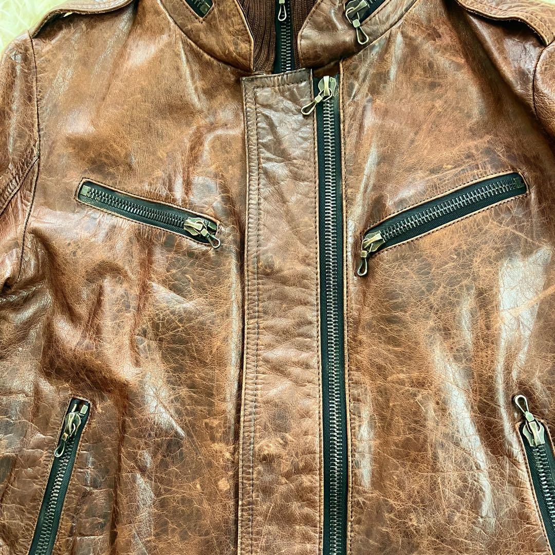 【美品】赤西仁着用モデル SHELLAC 牛革 ライダースジャケット