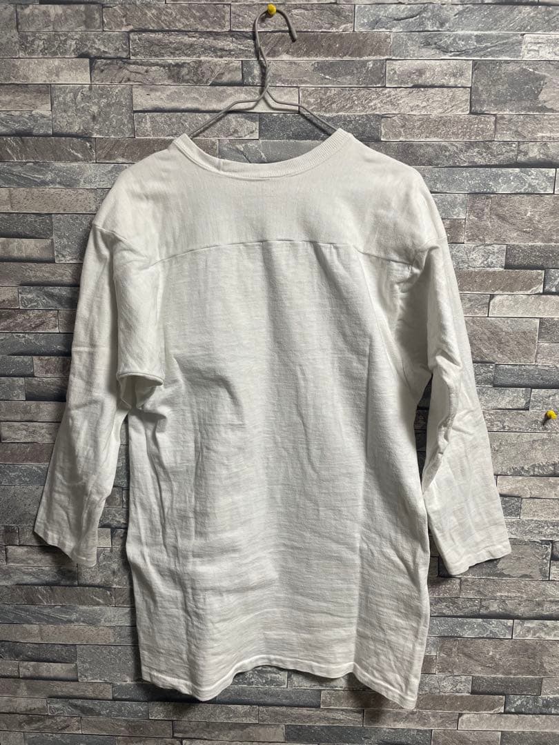 70s champion フットボールtシャツ　3段プリント　ラバープリント