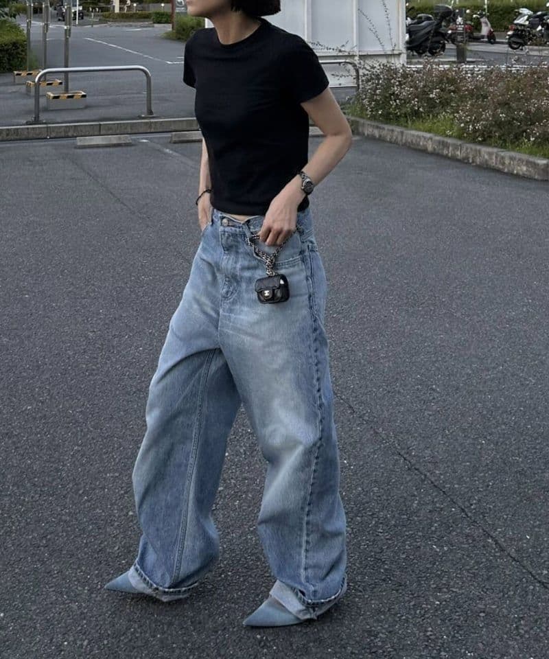【ok.soon】original wide denim