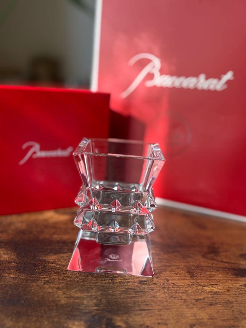 クリスマスに最適！Baccarat クリスタルスタッキング花瓶　元箱付き