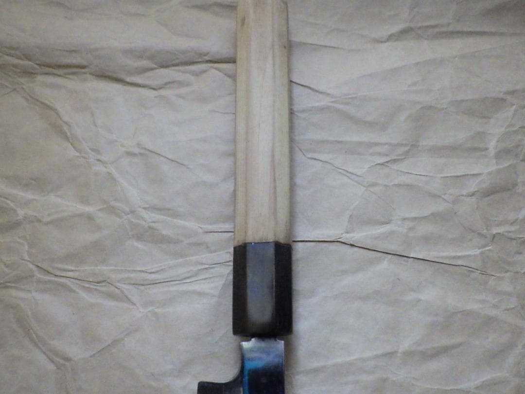 本焼★不動國行作・河豚引き包丁/水牛八角柄★昭和ビンテージモデル