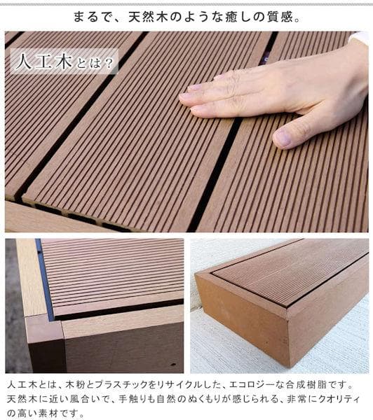 人工木ウッドデッキＢセット ウッドデッキ 縁台 ステップ台 フェンス（363）