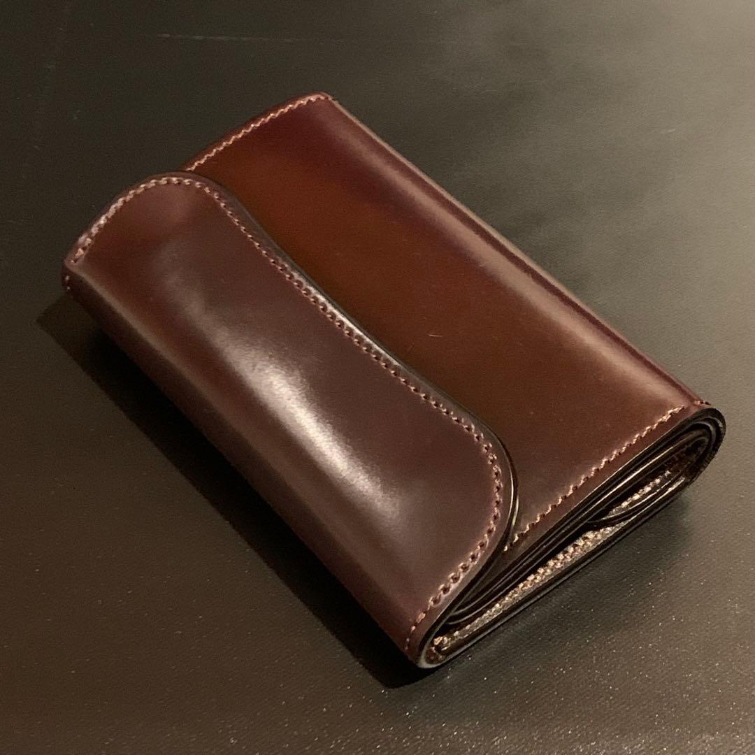 【新品】ワイルドスワンズ バーン コードバン（ダークバーガンディ）三つ折り財布