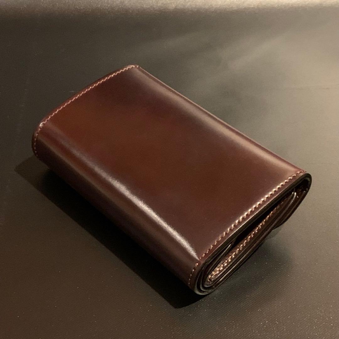 【新品】ワイルドスワンズ バーン コードバン（ダークバーガンディ）三つ折り財布
