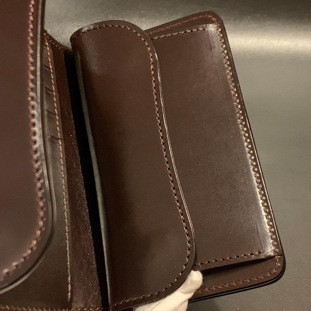 【新品】ワイルドスワンズ バーン コードバン（ダークバーガンディ）三つ折り財布