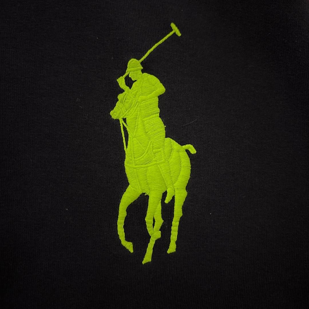 メンズ POLO ラルフローレン グレー パーカー 黄色 蛍光カラー