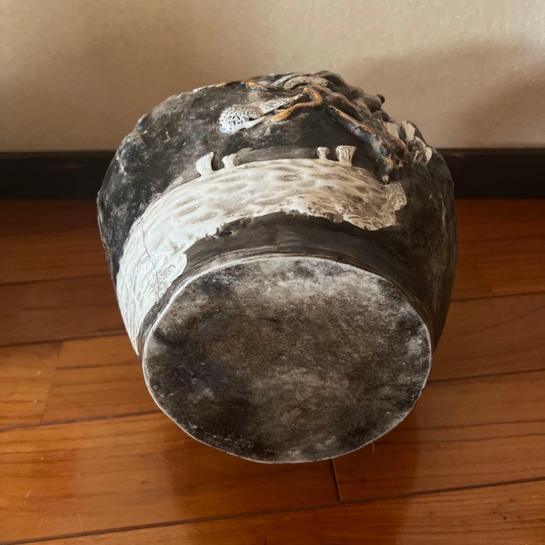 陶器壺　壷 甕 花瓶 焼き物 置物 アート オブジェ 芸術 古道具 骨董 華道具