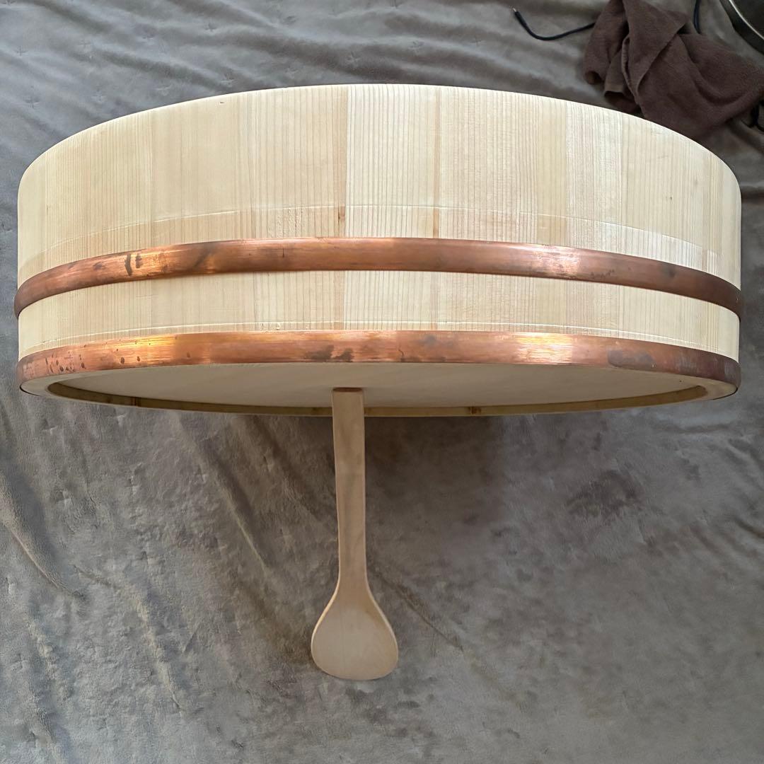 超特大　飯台 寿司桶 木桶　木製　約71cm 6升　しゃもじ・へら付き