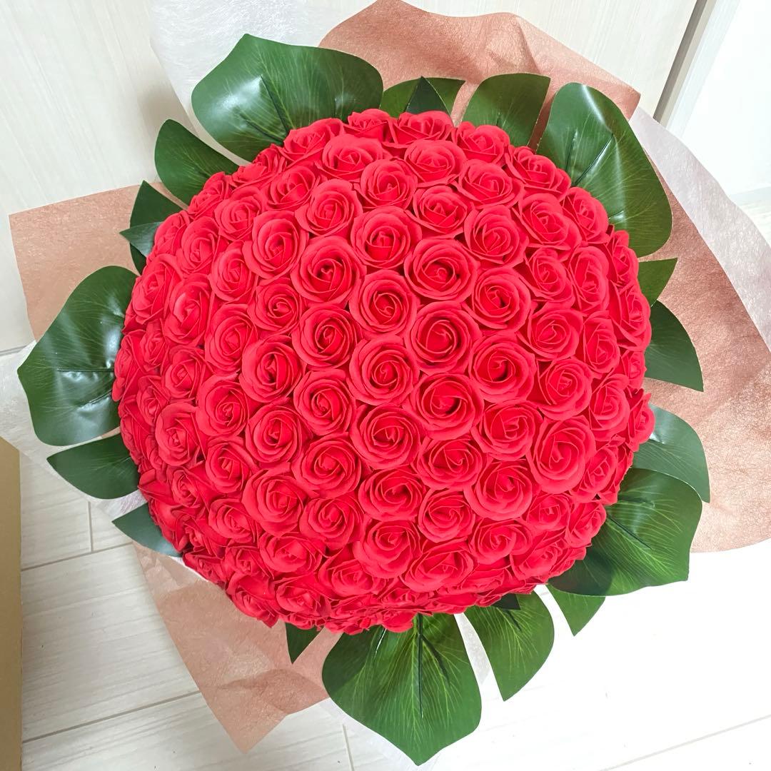 薔薇　花束　100本 赤　造花　ソープフラワー