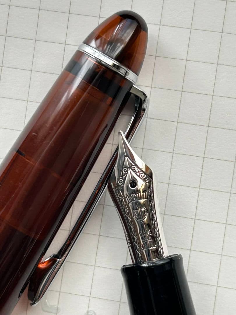 セーラー万年筆　スタンダード　茶色　スケルトン　中字（H-M）美品