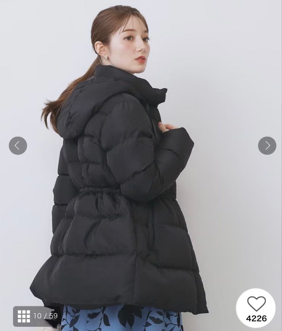 新品タグ付き　index KAWADAダウンドロストミドルコート 黒 M