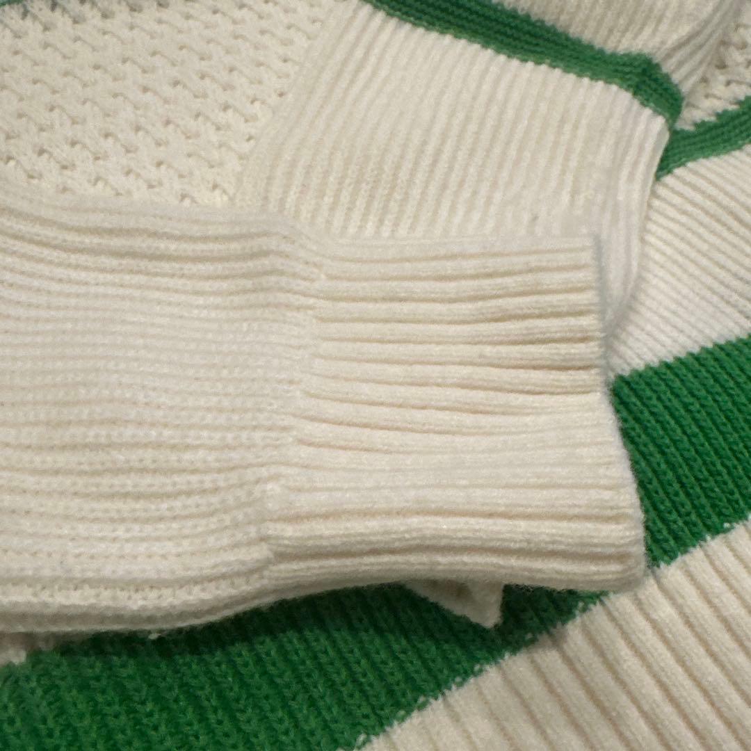 archivio ストライプセーター 38サイズ ホワイト/グリーンホットパンツ