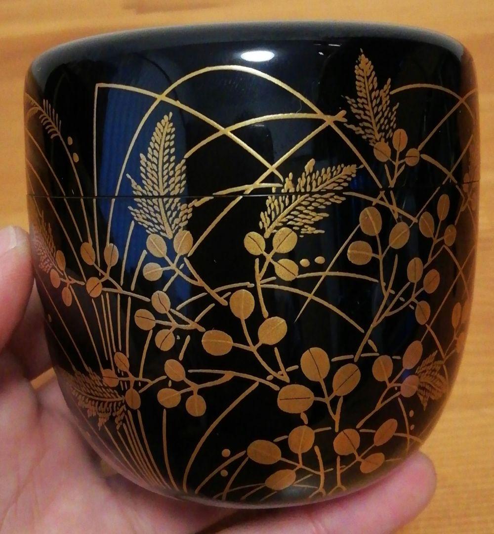 尋牛斎書付　春象作　秋の野　蒔絵　棗　共箱　共布　二重箱　茶道具