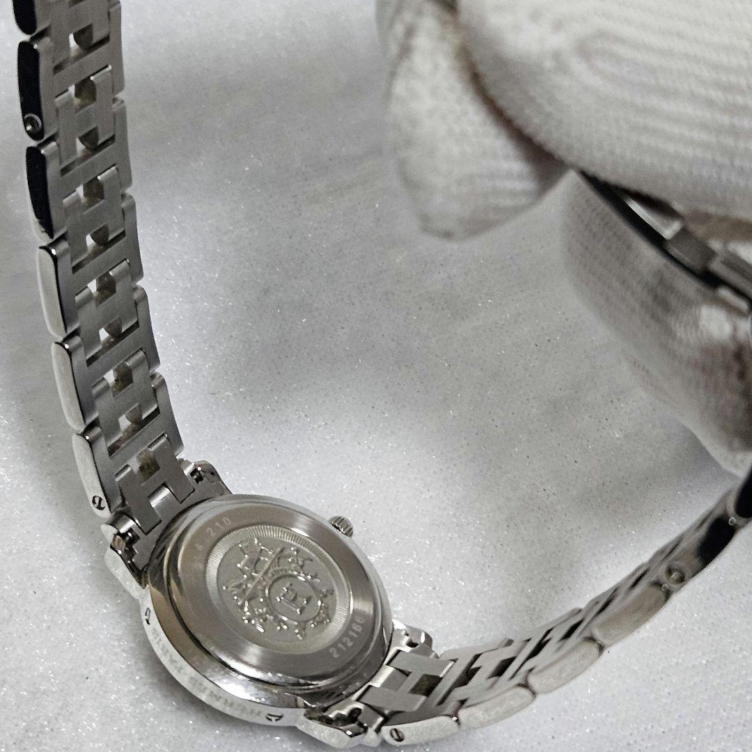 【稼働】HERMES クリッパー CL4.210 腕時計 デイト オレンジ文字盤