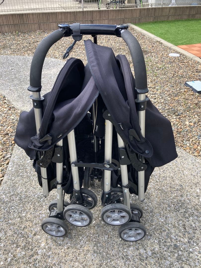 双子用　ベビーカー ブラック