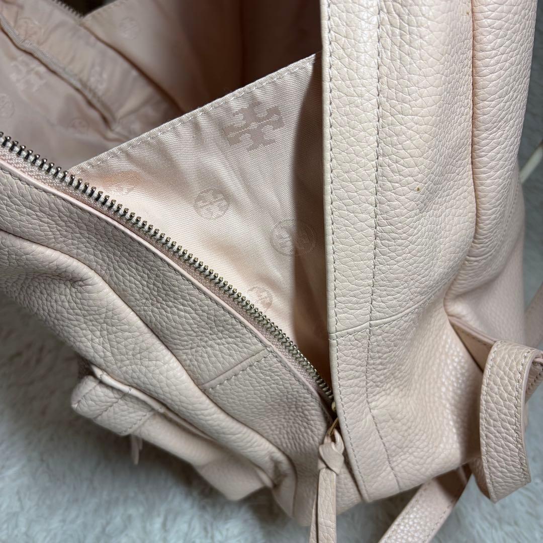 TORY BURCH トリーバーチ レザー ロゴ リュック ピンク