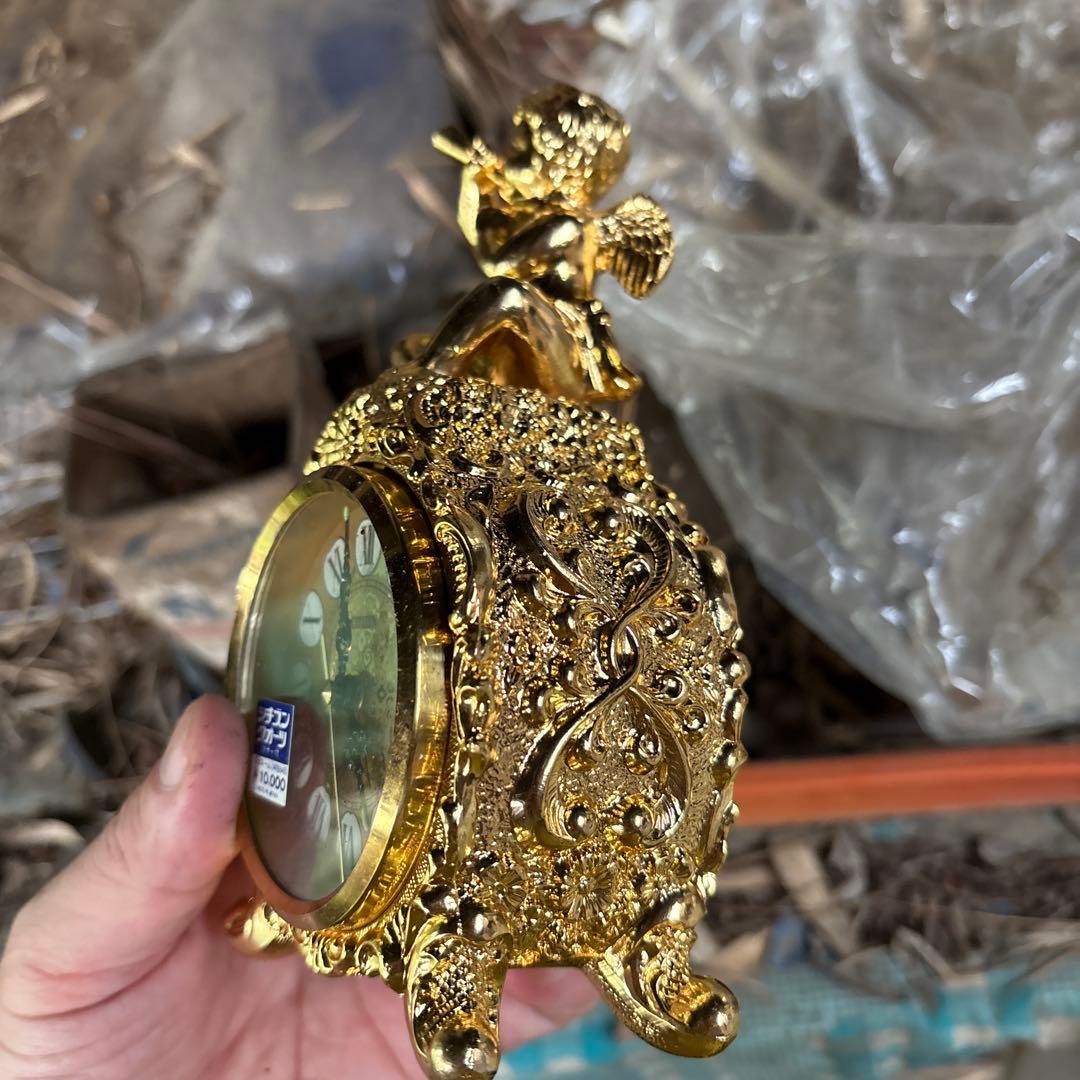 ゴールド 天使の置時計 ローマ数字