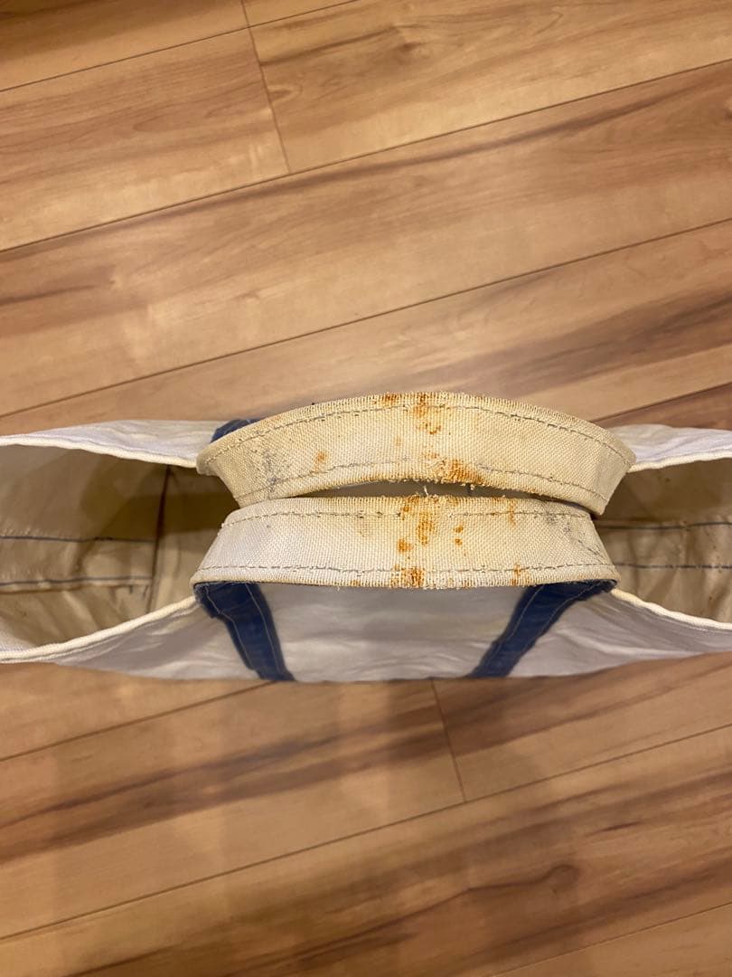 80s エルエルビーン　トートバッグ　2色タグ ネイビー　フェード　L 襤褸