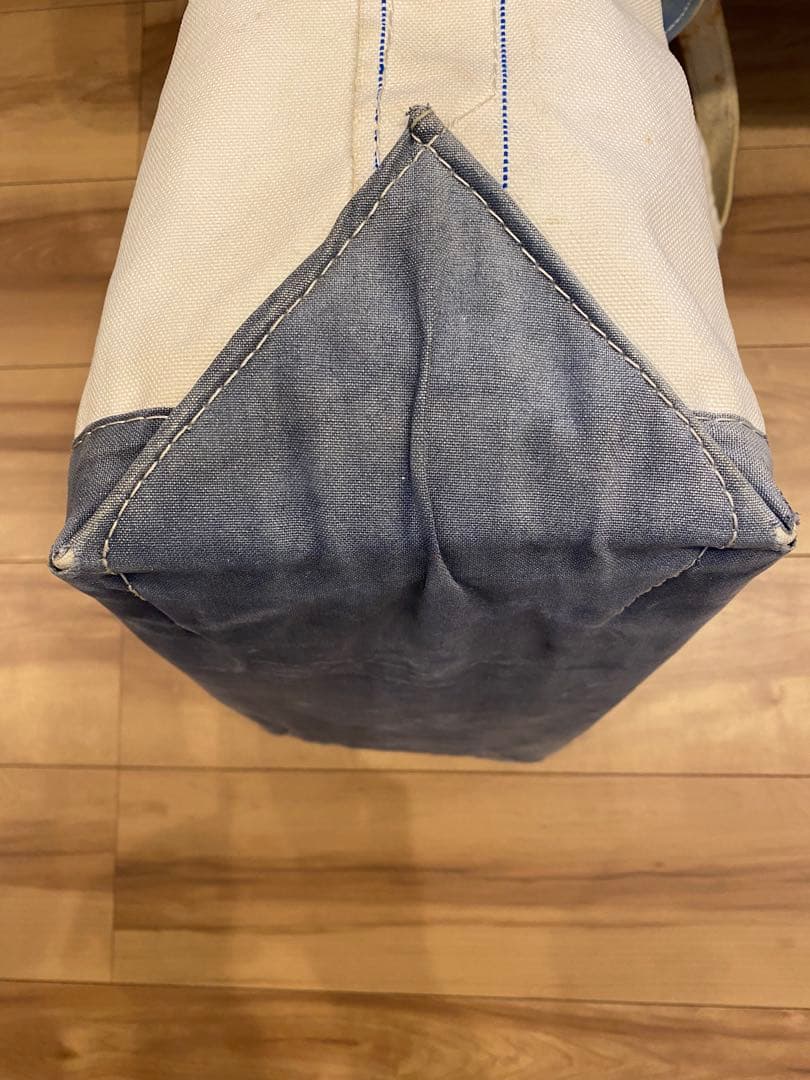 80s エルエルビーン　トートバッグ　2色タグ ネイビー　フェード　L 襤褸